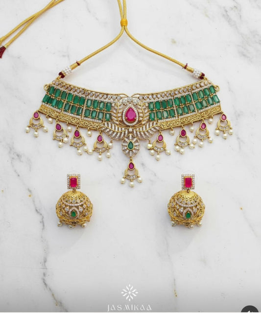 Antique Ruby & Emerald Choker Set
