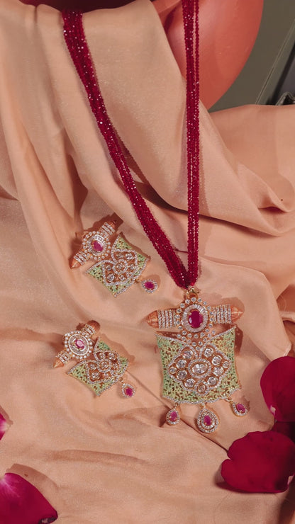 Exquisite Moissanite & Meenakari Necklace Set – A Regal Marvel!
