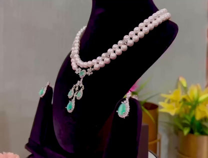 Majestic Aqua & Pearl Statement Set