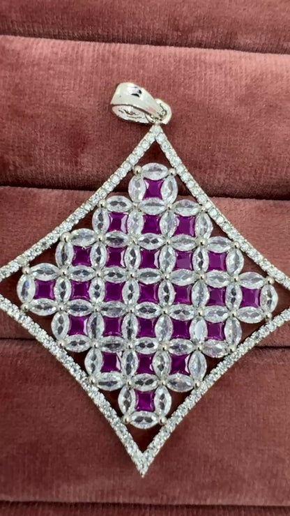 Majestic Ruby & Diamond Pendant Set