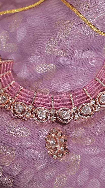 Exquisite Kundan & Moissanite Necklace Set