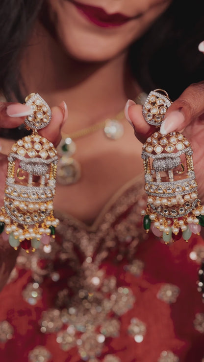 Elephant Motif Jhumka Earrings – A Majestic Blend of Tradition & Elegance